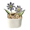 Miniature Glass Flower Figurine Hand Blown Mini Flower Bouquet in Pot Collectible Blooming Flower Ornament for Home Indoor Table Decor