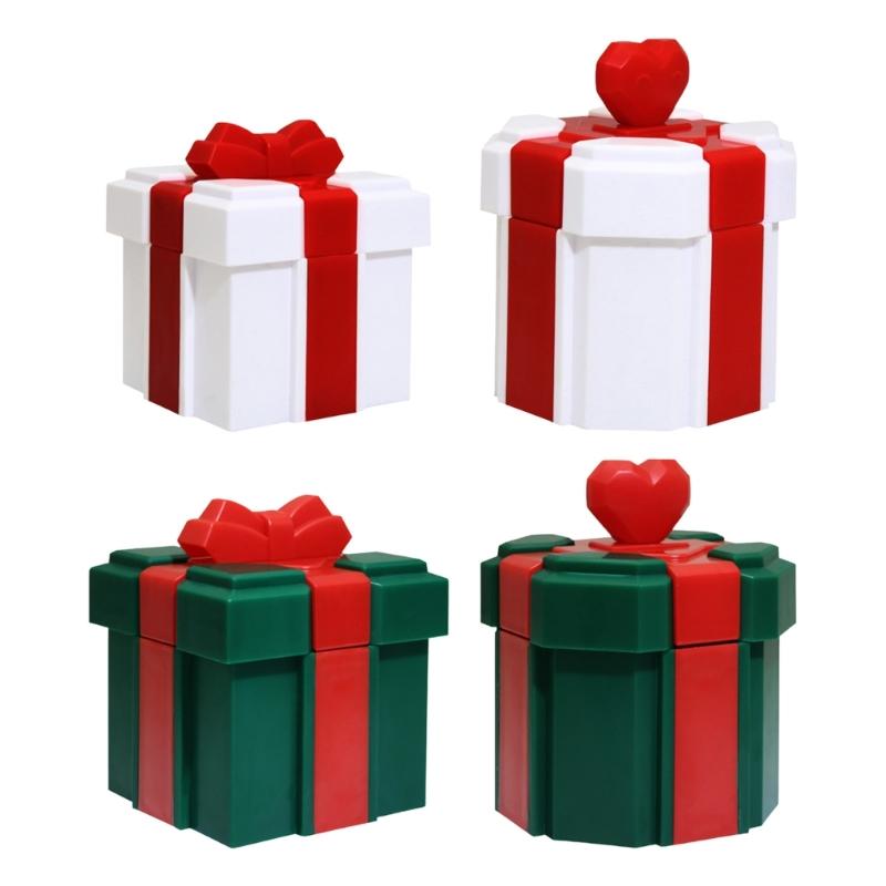Plastic Holiday Gift Box With Heart Bowknot Decoration For Christmas Party Supplies Home Or Office Festival Decorations