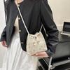 Fashionable Woven Crossbody Bag For Women 2023 New Beige Khaki Lace Bucket Handbag