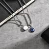 Vnox Evil Eye Pendant Necklace for Men Women, Waterproof  Stainless Steel Twisted Chain Turkish Eye Charm Collar Jewelry Gifts