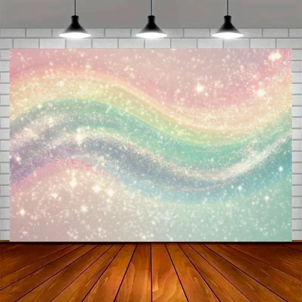 Colorful Sparkling Background Girl Dreamy Rainbow Color Party Decoration Backdrop Wedding Adult Celebration Banner Supplies Prop