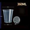 Thickened Plastic Transparent Cup Disposable Milk Tea Cupd Iced Coffee Latte Cold Drink Packaged Cup with Lid Hot and Cold Dual Use Drinking Utensils