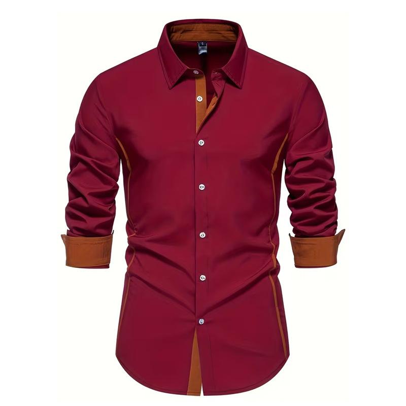 Spring And Autumn Men'S Long Sleeve Shirt