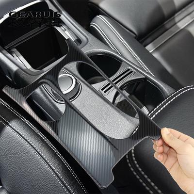 Für Mercedes Benz A GLA CLA Klasse W176 X156 C117 Carbon Fiber Texture Auto Center Konsole Wasser Tasse Halter Abdeckungen aufkleber