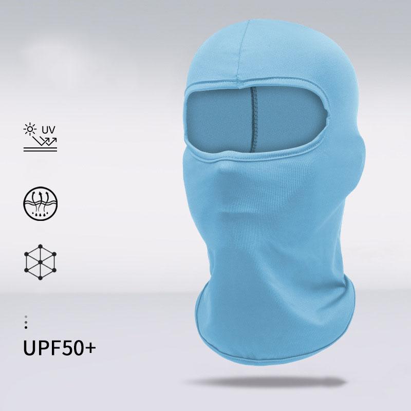 Balaclava en Soie Glacée Protection Solaire Masque Facial Respirant Doublure de Casque Écharpe de Cou pour Moto Cyclisme Sports d'Extérieur Couvre-chef