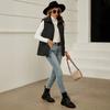 Cotton Vest Women's Autumn and Winter Drawstring Stand-up Collar Sleeveless Cotton Vest  Jacket