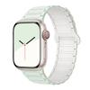 Blassminzgrünes magnetisches gewebtes Silikonarmband für Apple Watch Series 1-10