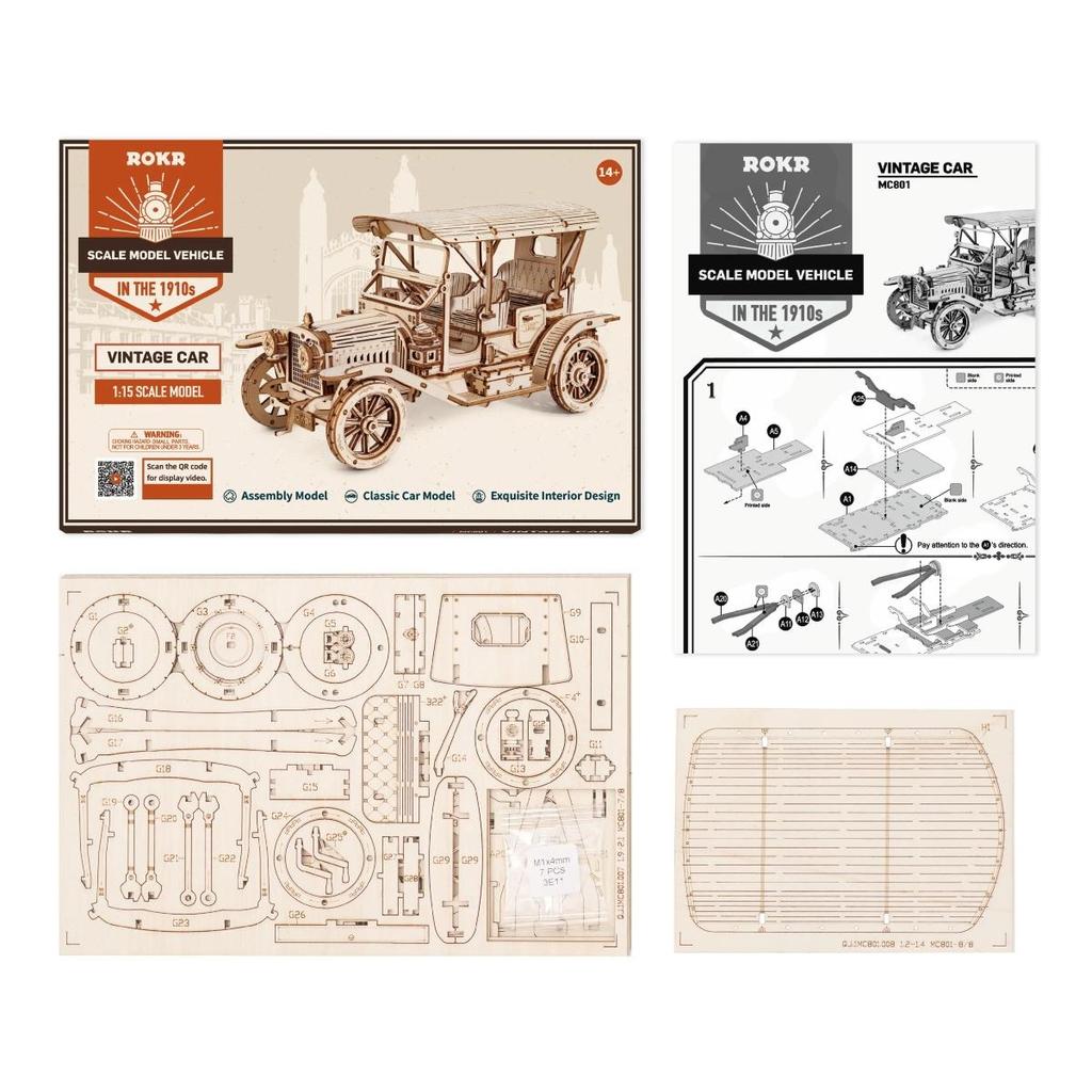 ROKR Vintage Car 3D Wooden Puzzle MC801