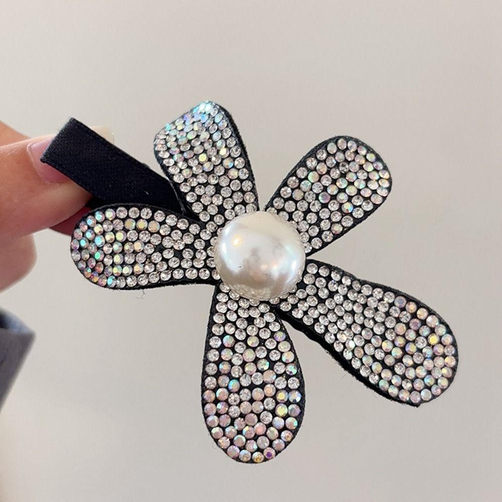 

Small Hair Clip Rhinestone Hair Clip Pearl Hair Claw Sweet Flower Hairpin Travel style 6