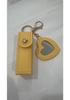 Elegant PU Leather Lipstick Holder Keychain & Backpack Charm