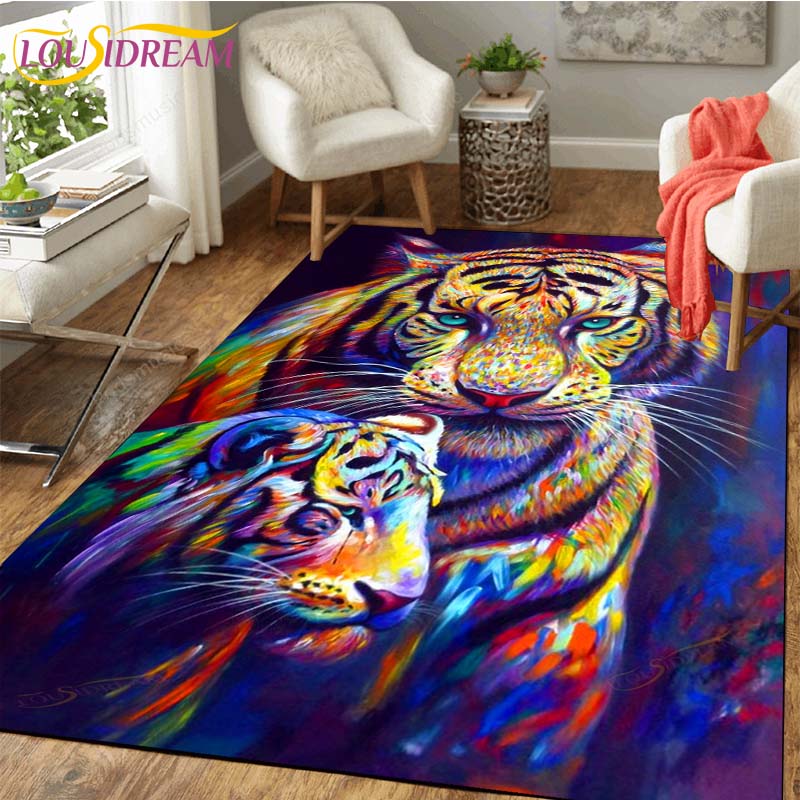 

Ковер с тигром, нескользящий коврик, коврик для комнаты, квадратный качественный съемный коврик для кухни, ванной, пола, водонепроницаемый коврик 160cm x 200cm