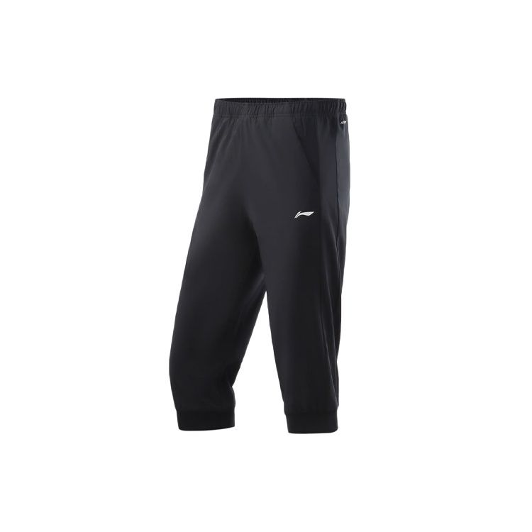 

Li Ning Тренировочная серия Светоотражающие Фитнес Тренировки Бег Зауженные Три четверти Вязаные Спортивные штаны Женские низы AKQR064-1 S