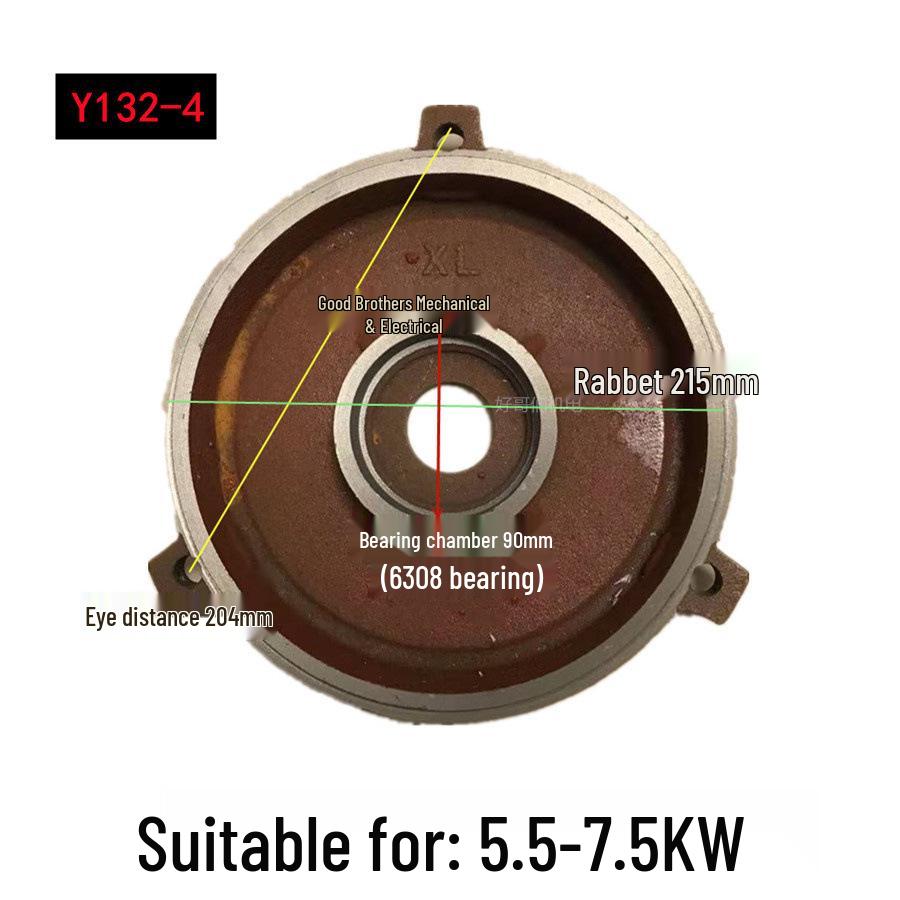 Horizontale Motor-Endkappe für Y80-355, 5,5 kW, Vorder- und Rückseite