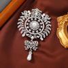 Vintage Baroque Bow Rhinestone Brooch Pin