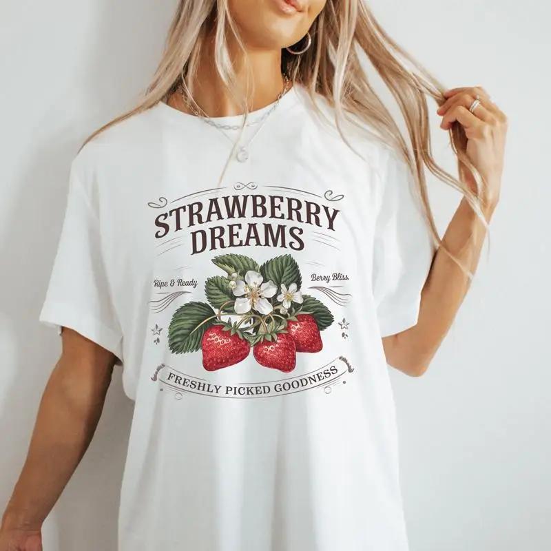 Strawberry Dreams T Shirt Vintage Cute Retro Fruit Lovers Softstyle Christmas