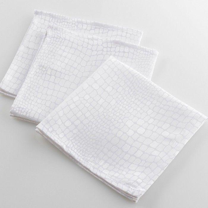 Serviettes - Serpentile - Lot de 3 - 40 x 40 cm - 100% Polyester - Lavable