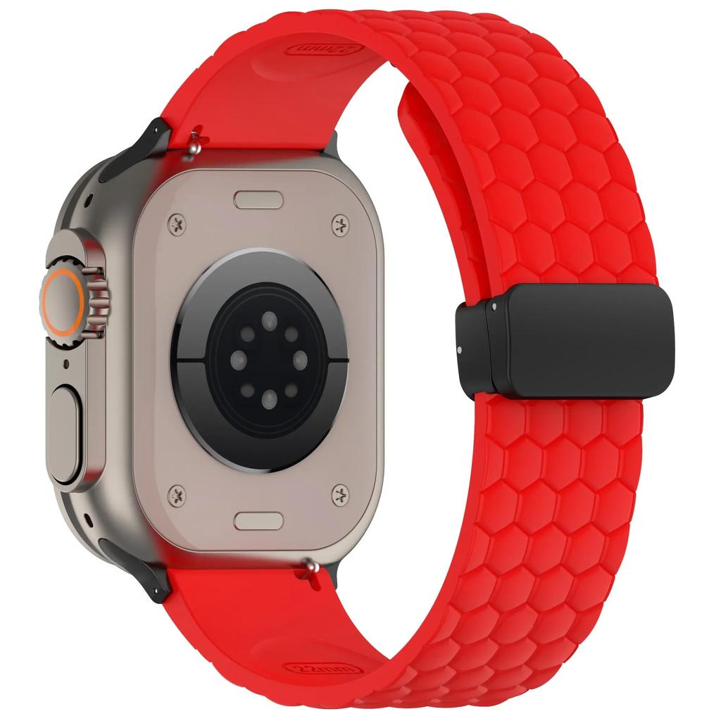 Silicone Strap for Apple Watch Band Ultra 49mm 44mm 45mm 46mm 42mm Series 10 9 8 7 6 Magnetic Buckle Wrist Bracelet Correas