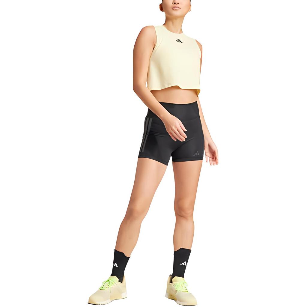 adidas Womens Power 3-Stripes Boxy Tank Top Powder Yellow Women Streetwear JG6182
