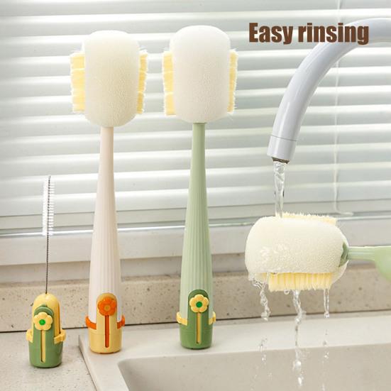 1/2Pcs 5-In-1 Bottle Cleaning Brush Long Handle Multi-Function Insulation Cups Brush Portable Straw Bottle Cleaner