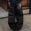 Europese en Amerikaanse retro mannenontwerpgevoel persoonlijkheid straatmode koe los rechte jeans
