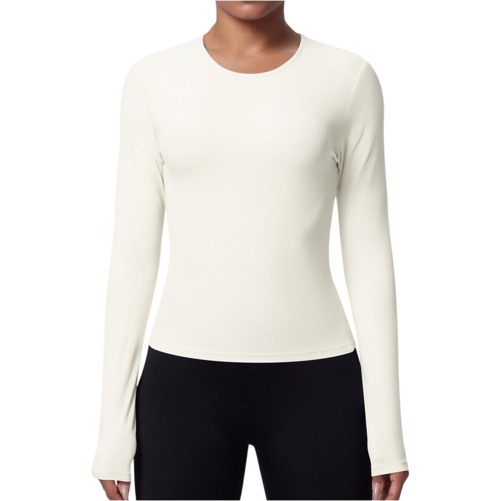 Women's Fashionable Color Slim Fit Long Sleeved Breathable Yoga Suit T-shirt Running Training Fitness Top