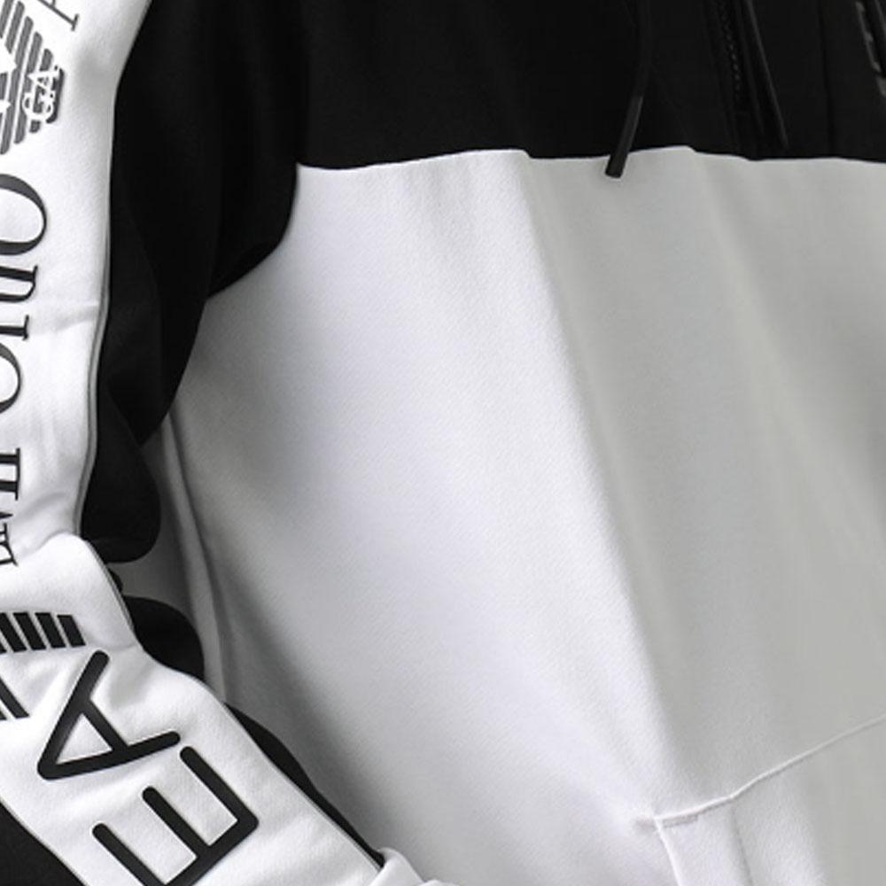 Emporio Armani Letter Print Hooded Long Sleeve Loose Sweatshirt Men Sweatshirt White 6RPM30-PJ07Z-1100