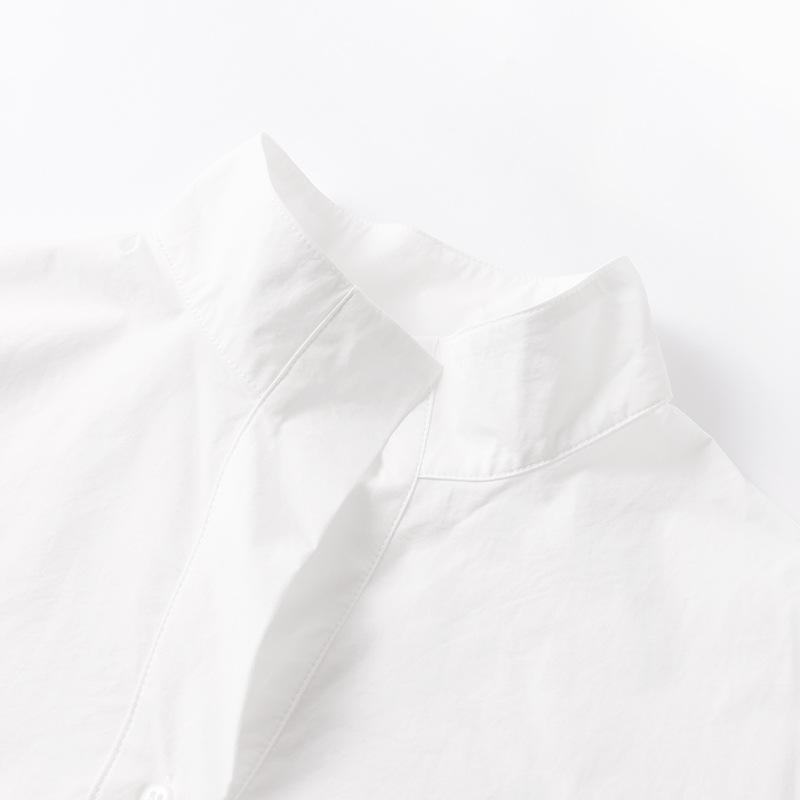 French Style Elegant White Five-Sleeve Women's Shirt - 2026 Spring Collection, Perfect for Petite Figures