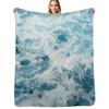 Sea Waves In the Ocean Throw Blanket Soft Breathable Blanket for Night Sleeping