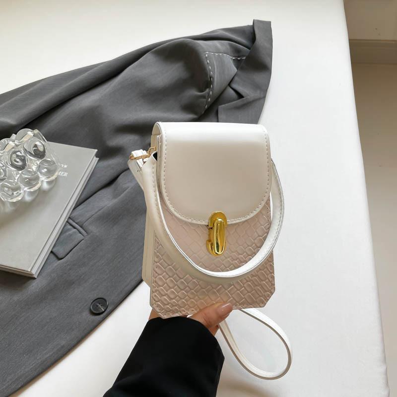 

Popular vertical women s bag, new summer shoulder messenger bag, premium texture mobile phone bag for women белый