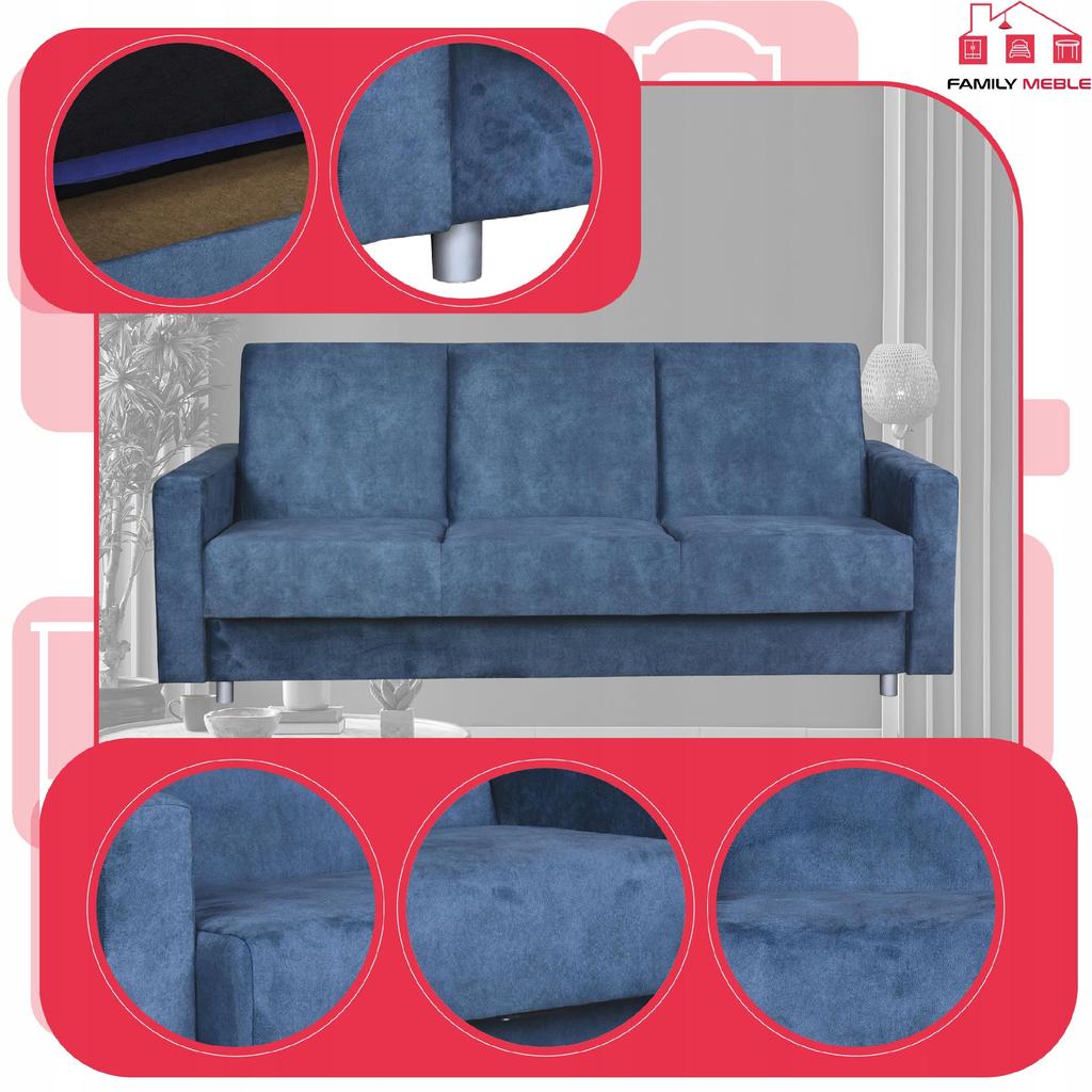 Entspannungsmöbelset Alicja Ausklappsofa Sofa Sessel Family Möbel Marineblau