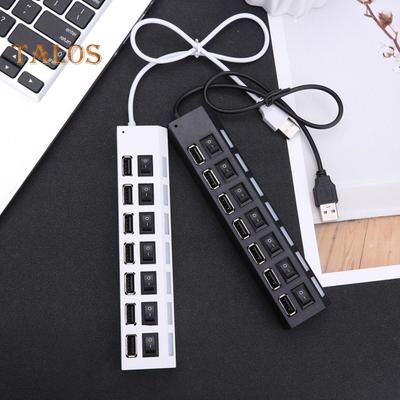 Kompakt USB 2.0 Adaptör Hub 7 Portlu Evrensel Geniş Uyumlu LED Yüksek Hızlı Güç AÇIK/KAPALI USB Ayırıcı Dock