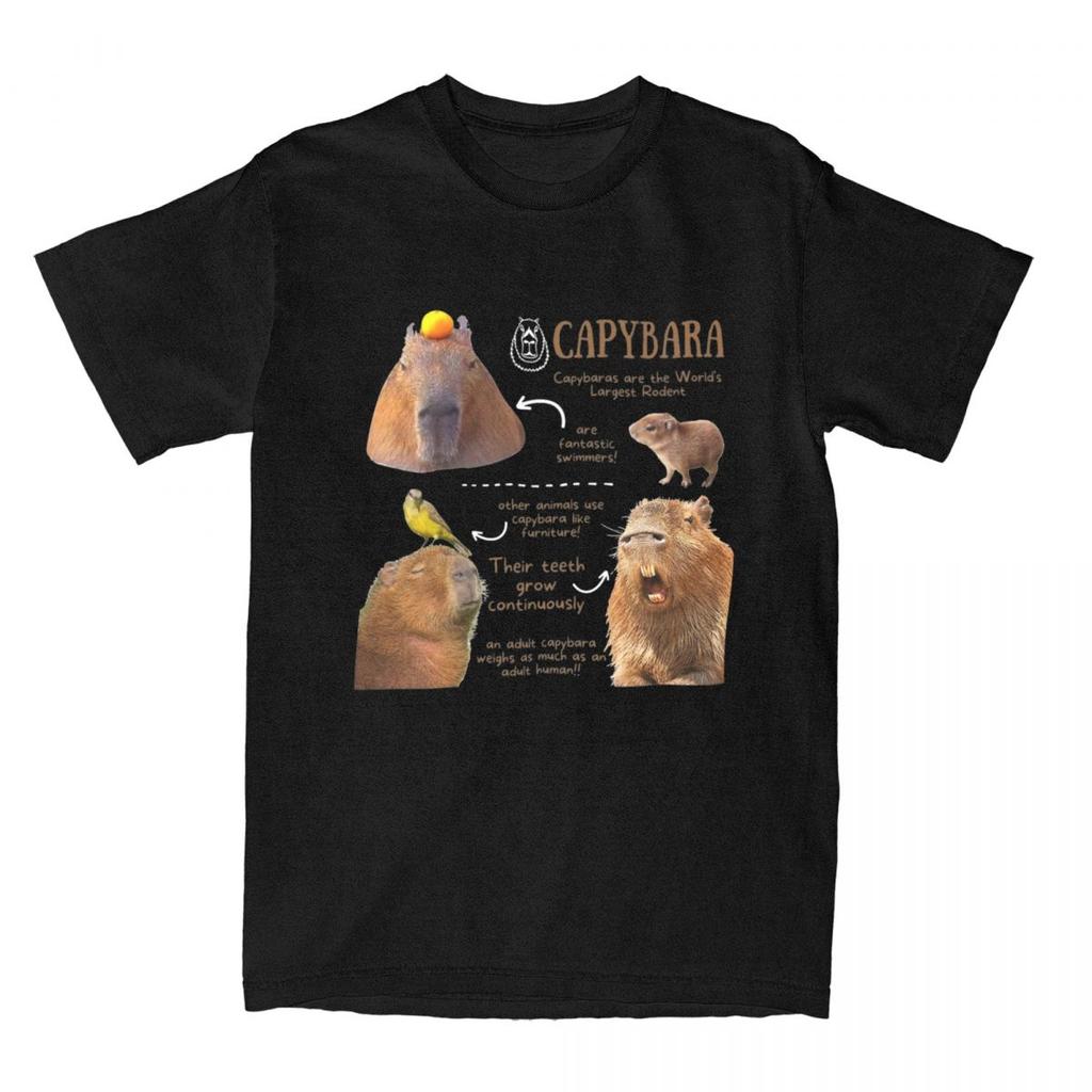Crazy Capybara Fun Facts T-Shirts Men Women Cotton Cute Capybaras Tees Shirt Gift Idea Clothes