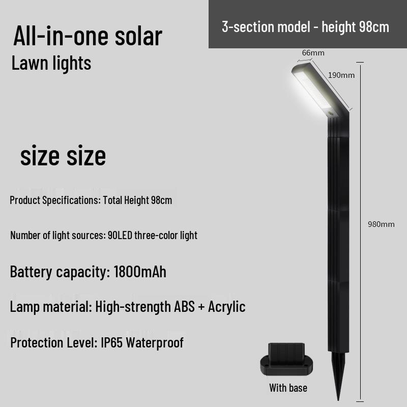 Waterproof Solar Outdoor Garden Lamp for Courtyard, Villa, Lawn, and Aisle