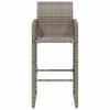 Garden Bar Stool Set 2 pcs Grey Poly Rattan