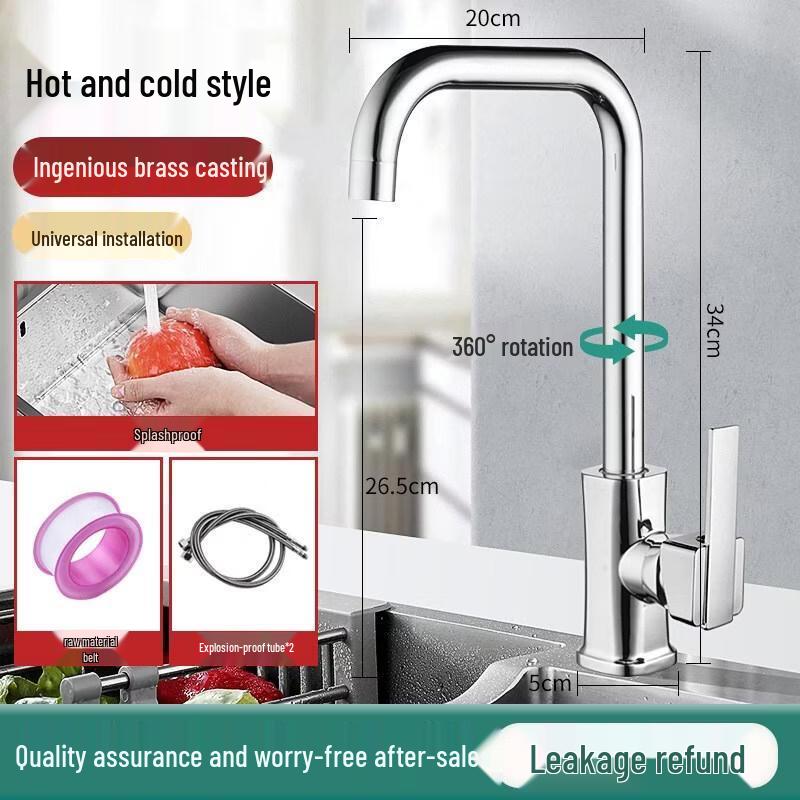HANDUNYOU Stainless Steel Hot & Cold Kitchen Faucet