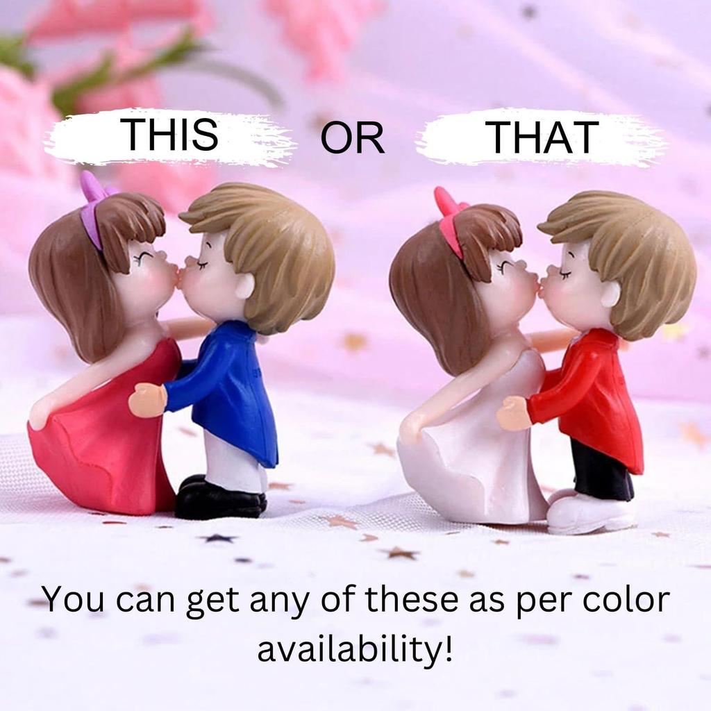 Cute Kissing Couple Miniature Figurine Showpiece Gift for Husband Wife Romantic Valentine Day Gift for Girlfriend