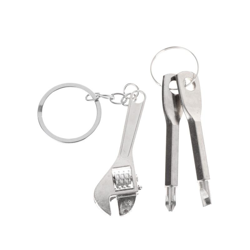 3 Stück/Set Mini Kreuz+ Schlitzschraubendreher + Schraubenschlüssel Tragbares Set Multifunktionaler Mini Schraubenschlüssel Schlüsselanhänger Für Fahrrad Motorrad Reparaturwerkzeug