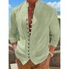 Spring Autumn Men's Retro Casual Loose Long Sleeved Shirt