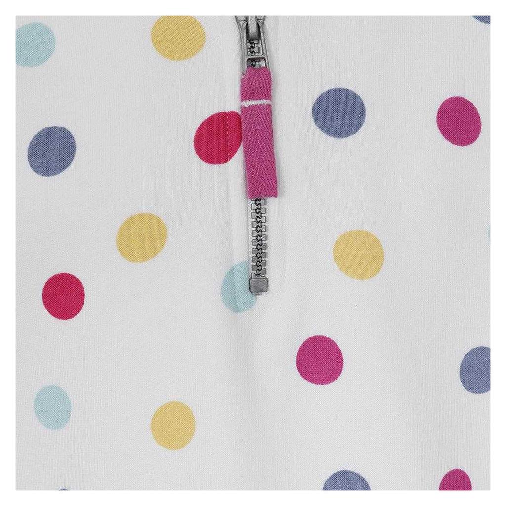 Lazy Jacks Girls Spotted Quarter Zip Sweatshirt