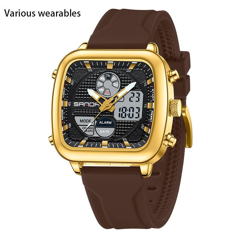 New Electronic Watch Youth Multifunctional Waterproof Sports Watch Alarm Clock Silicone Strap Luminous Watch