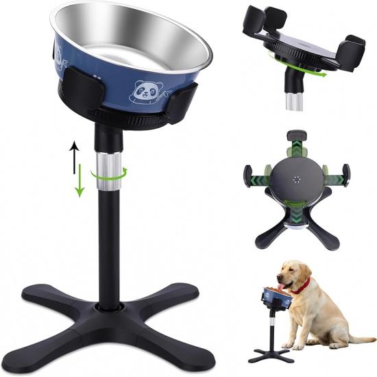 Dog Bowls Elevated Adjustable Stand, Raised Bowl with 3 Heights & Tilted Feeding Stand, Compatible with Various Bowls, for Medium & Large Breeds (1