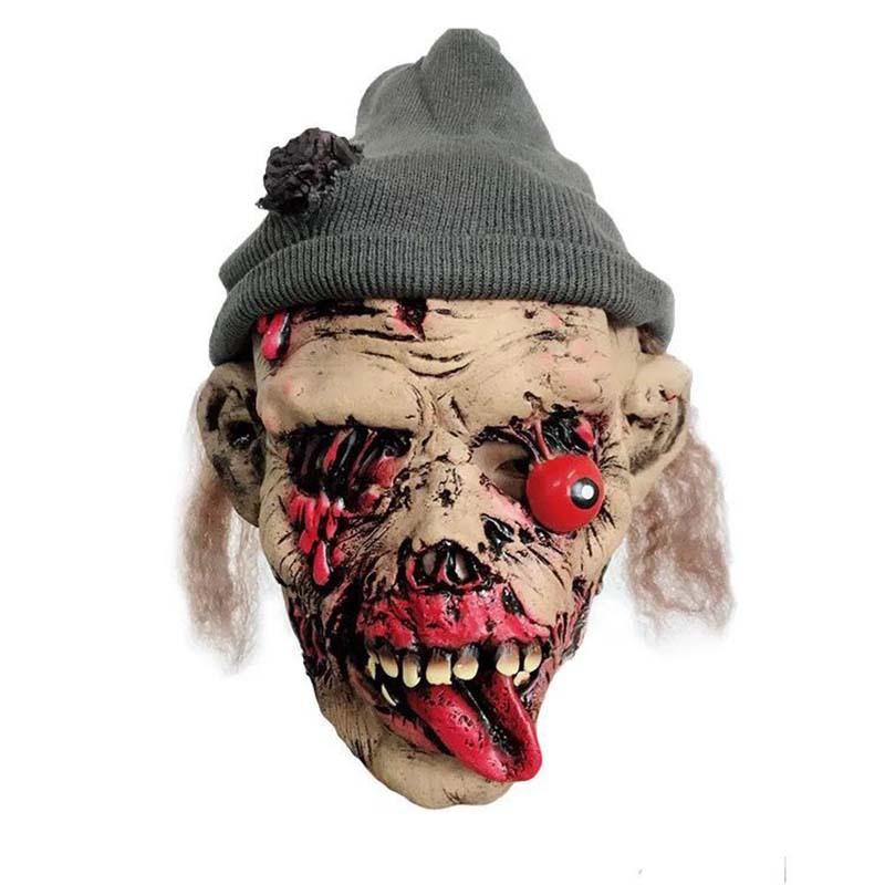 Halloween Ghost Face Latex Mask Haunted House Horror Scary Prank Funny Performance Prop Grave Keeper Zombie