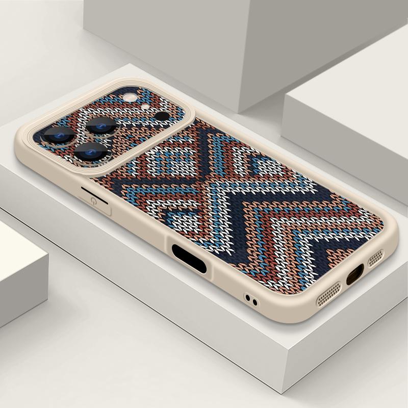 Vintage Totem Flower Printed Soft TPU Phone Case For iPhone 17 Pro Max 17e 16 15 14 13 Pro Max 16e 11 Shockproof Silicone Cover