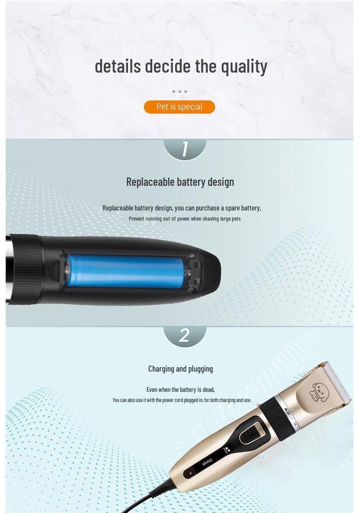 Kuanger Pet Electric Hair Trimmer Set for Dogs & Cats