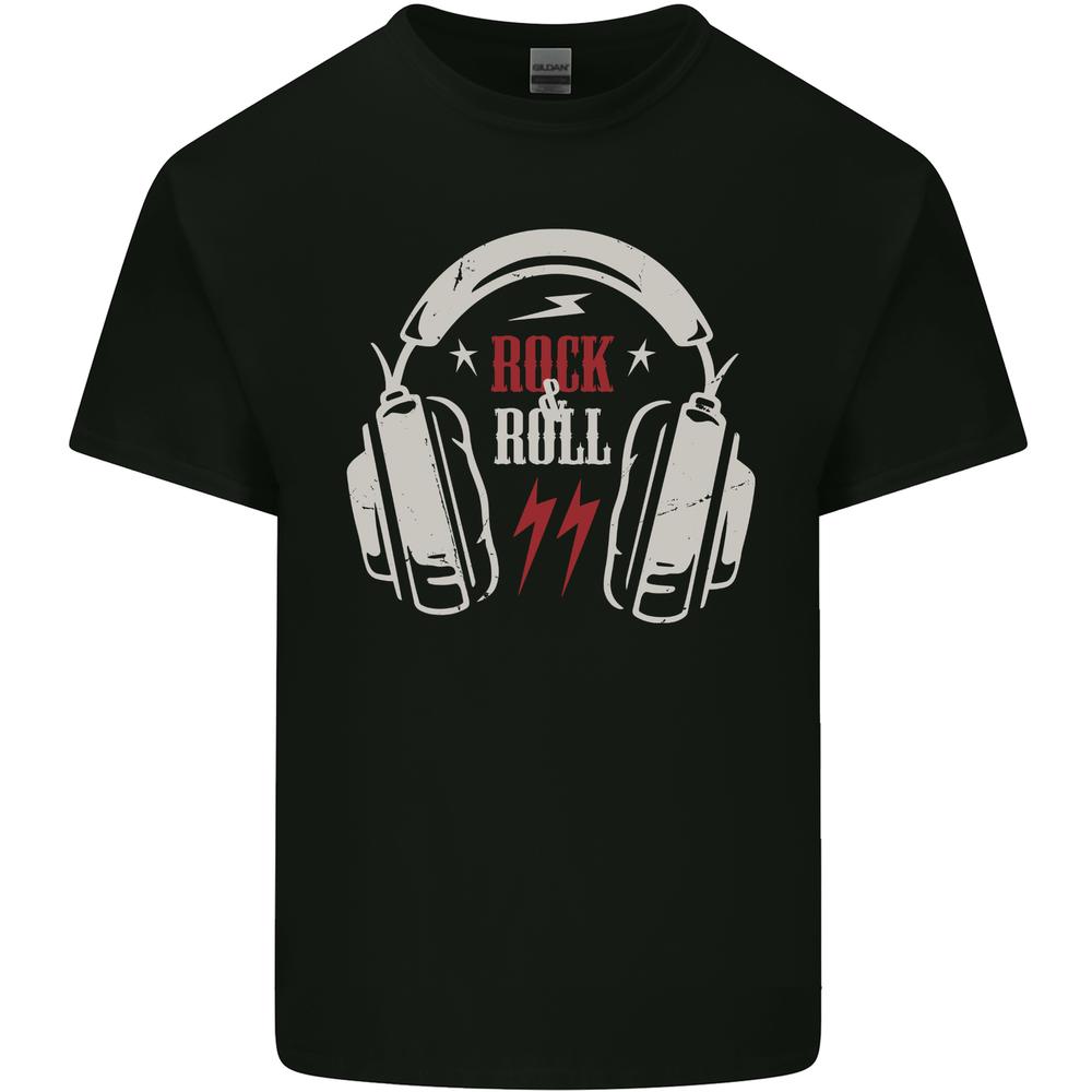 Rock n Roll Headphones Music Unisexs Cotton TShirt Tee Top S