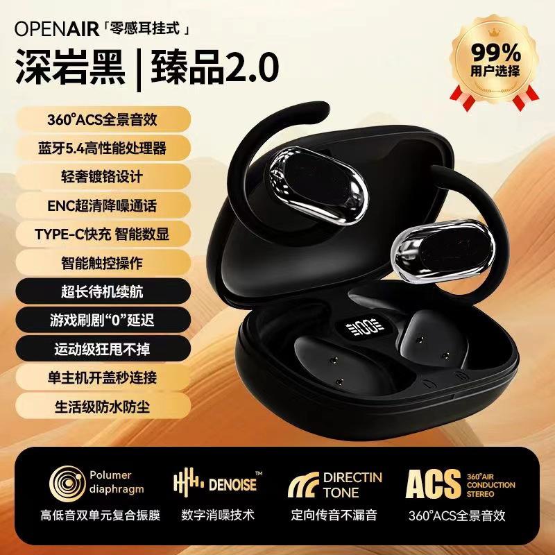 

Wireless bluetooth headset non-in-ear hanging ear sports bone conduction headset private model new чорний