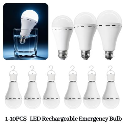 1-10 Stück LED wiederaufladbare Glühbirne E27 7W 9W 12W Notlicht 100-240V für Zuhause Strom Außen Camping Ausfall Veranda Gartenlampe