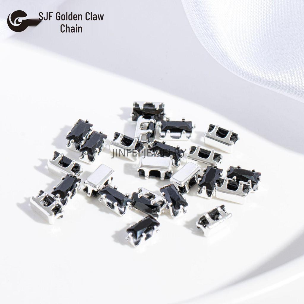 50-teiliges DIY-Schmuck-Set: Bunte rechteckige und quadratische Edelsteinbohrer