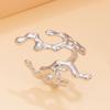 European Ocean Series Coral Stainless Steel Openable Baroque Ring for Women