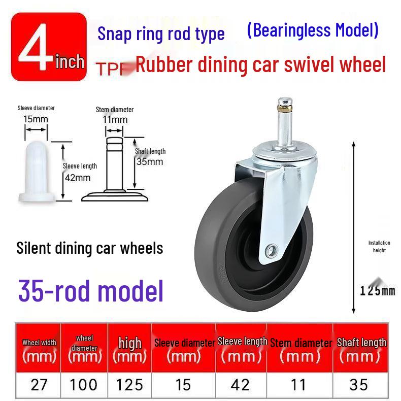 

JSJL Silent Mop Cart with 4 Wear-resistant Swivel Casters and Noise-Reduction Non-marking Wheels